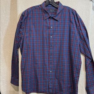 Bugatchi Men's Blue and Red Soecklef Shirt